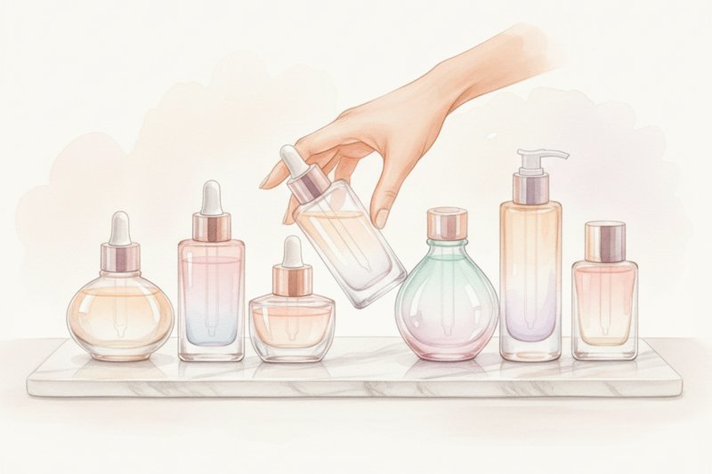 Ilustracion acuarela sobre Cómo Usar Retinol Correctamente: Guía Paso a Paso con la Escalera de R