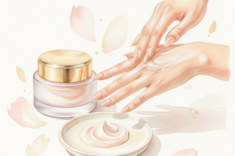Ilustracion acuarela sobre Hábitos que mejoran la firmeza facial