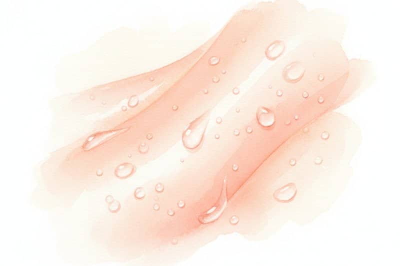 Ilustración acuarela de textura de piel hidratada y cuidada