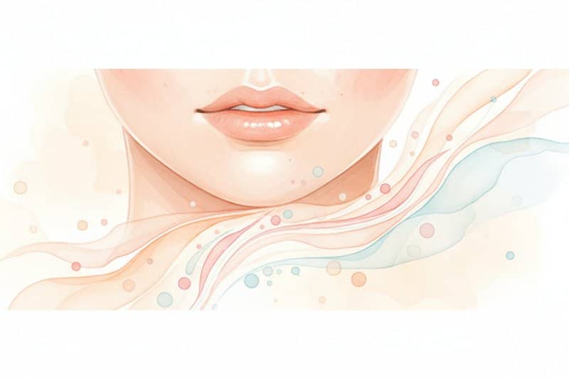 Ilustración acuarela de textura de piel suave relacionada con El Único Tratamiento Antimanchas Facial que Necesitas