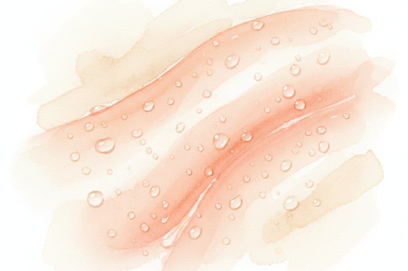 Ilustración acuarela de textura de piel hidratada y cuidada