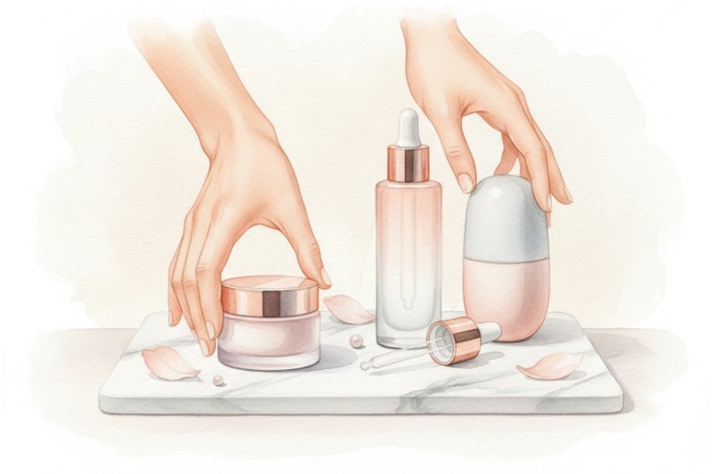 Ilustracion acuarela sobre Errores comunes en el cuidado de la piel mixta